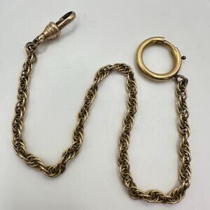 Antique Victorian 1/10 12kt gold filled watch vest chain fob holder 10.6”